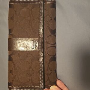 Coach Brown Patterned Wallet